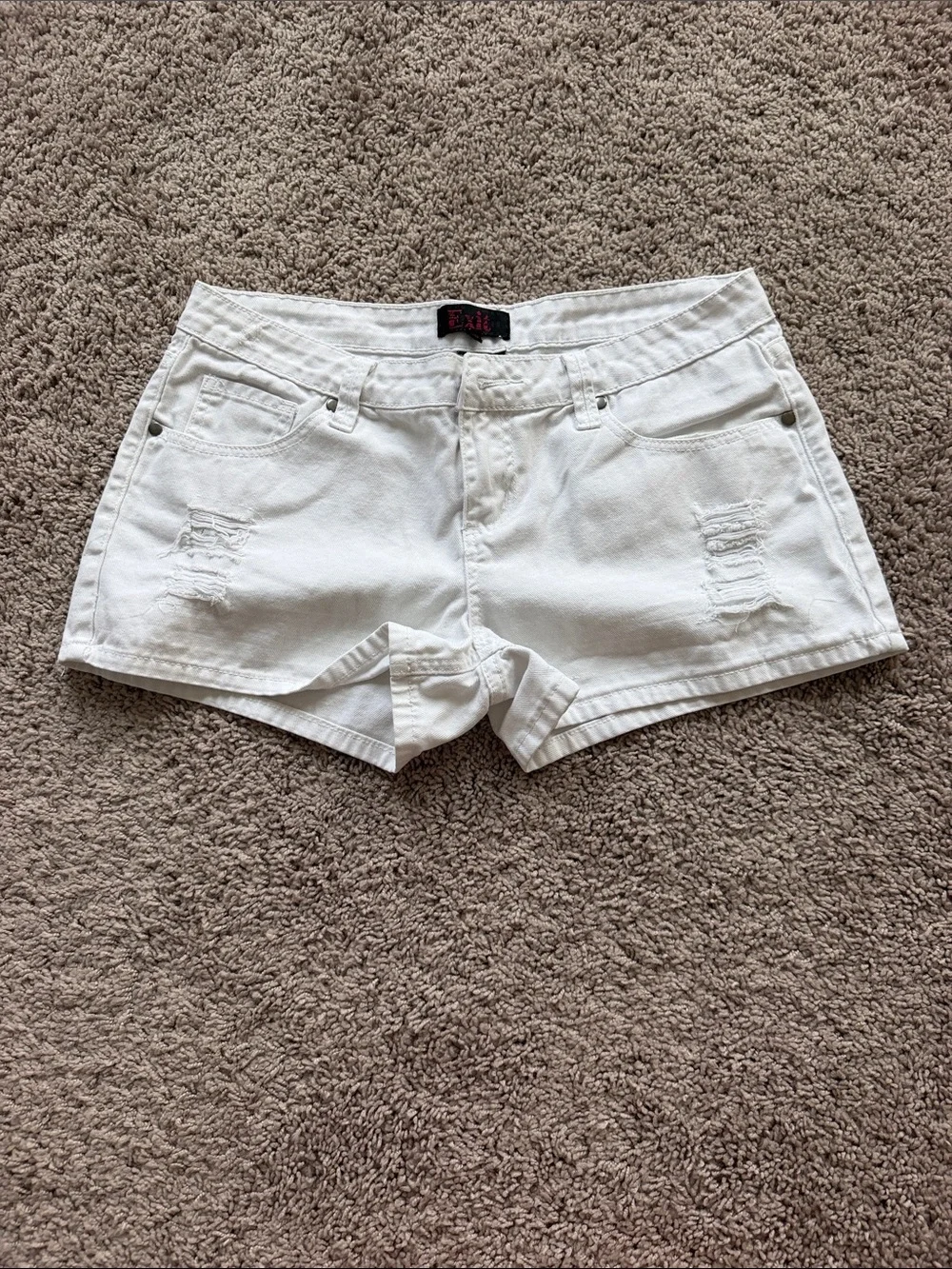 White Women's Distressed Denim Jean Shorts